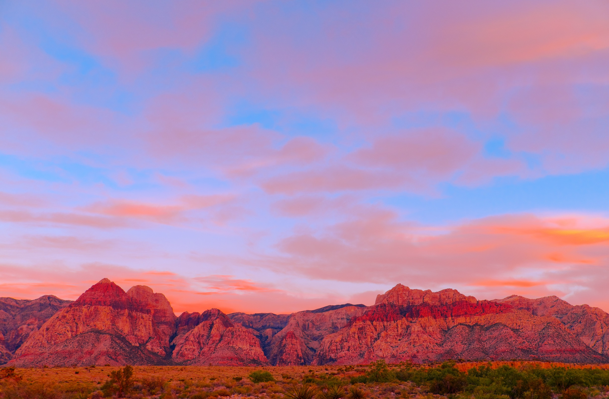 Sunset Red Rock Canyon in Las Vegas, USA